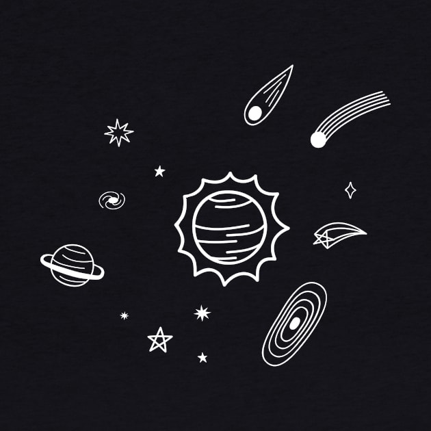 Hand drawn cute solar system awesome planets love Pluto by mangobanana